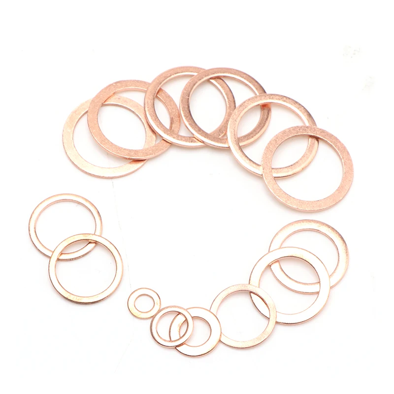 20pcs Solid Copper Washer Shim Flat Ring Gasket Rings Seal Plain Spacer Washers Fastener M5 M6 M8 M10 M12 M14 M16 M18 M20