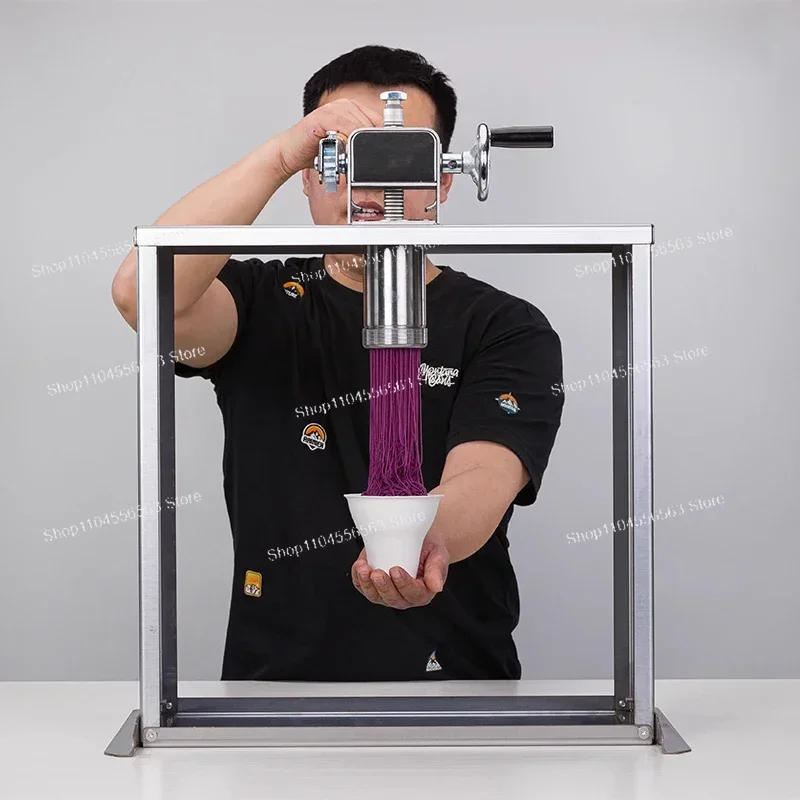 Hand Crack Ice Cream Noodle Maker, Manual Gelato Pasta Extruding Machine, Matcha Ice Cream Molding Tool