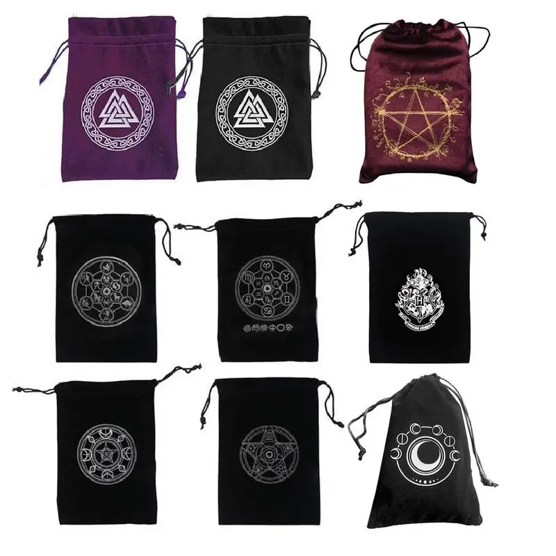 Kadife Pentagram Tarot saklama çantası depolama paketi çanta Divination İpli paket parti noel hediyesi kılıfı 13cm * 18cm # WO