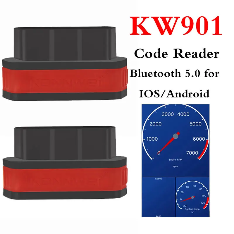 KONNWEI KW901 Bluetooth 5.0 ELM327 V1.5 OBD2 for Android/IOS OBDII Scanner ELM 327 V1 5 Car Diagnostic Code Reader