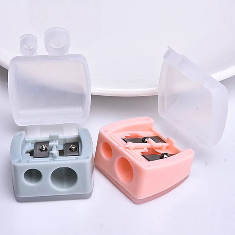 Double Hole Makeup Pencil Sharpener Stationery Knife Eyebrow Eyeliner Pencil Cutting Variety Pen Sharpening Office School Supply image 2