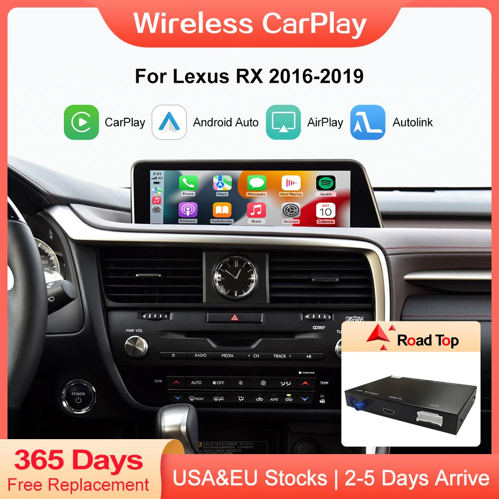 Wireless CarPlay for Lexus RX 2016-2019, with Android Auto Mirror Link AirPlay YouTube Navigation Car Play Functions