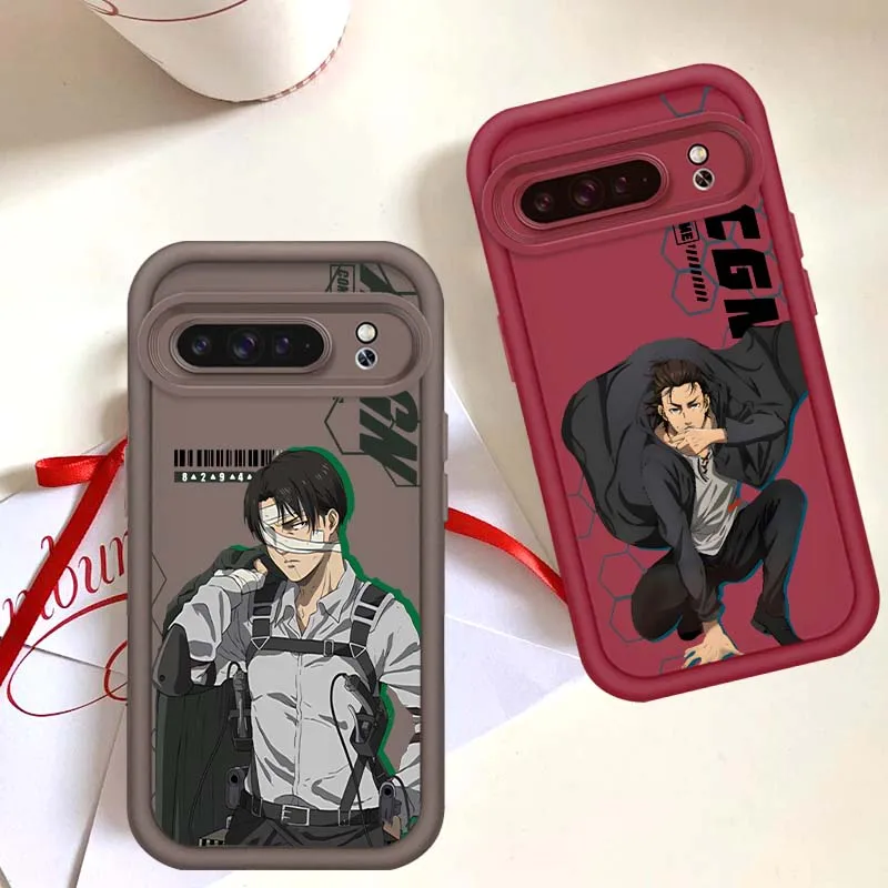 

Attack on Titan Catroon For Google Pixel 9 8A 8 7 7A Pro XL 5G Eye Ladder Soft TPU Shockproof Cover