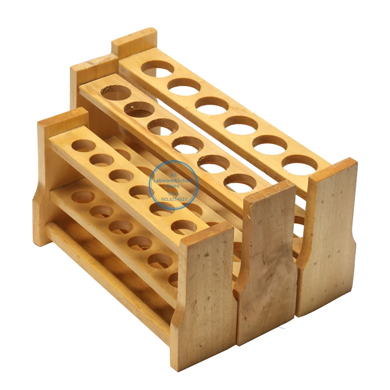 High Quality Wooden Test Tube Rack Color Tube Rack 6 and 12 Holes 10ml 25ml 50ml 100ml