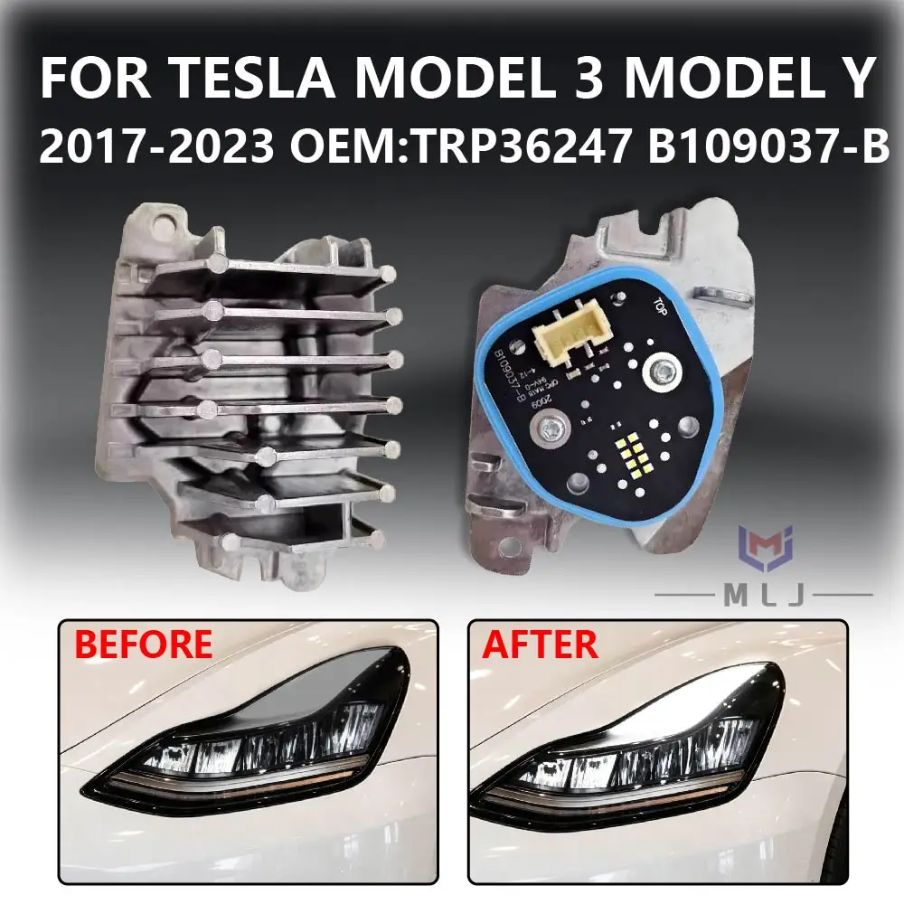 For Tesla Model 3 Model Y 2017 2018 2019 2020 2021 2023 TRP36247 LED White Angel Eyes DRL Daytime Running Light Module B109037-B