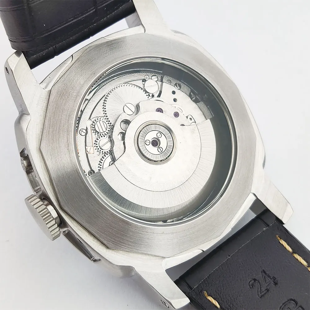 45mm vintage men's watch ST2557GMT automatic mechanical movement dual time zone green luminescent customizable logo men's watch