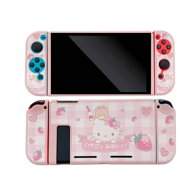 MINISO Sanrio Hello Kitty Soft TPU Protective Case for Nintendo Switch NS Joy-Con Controller Protection Back Housing Shell Cover