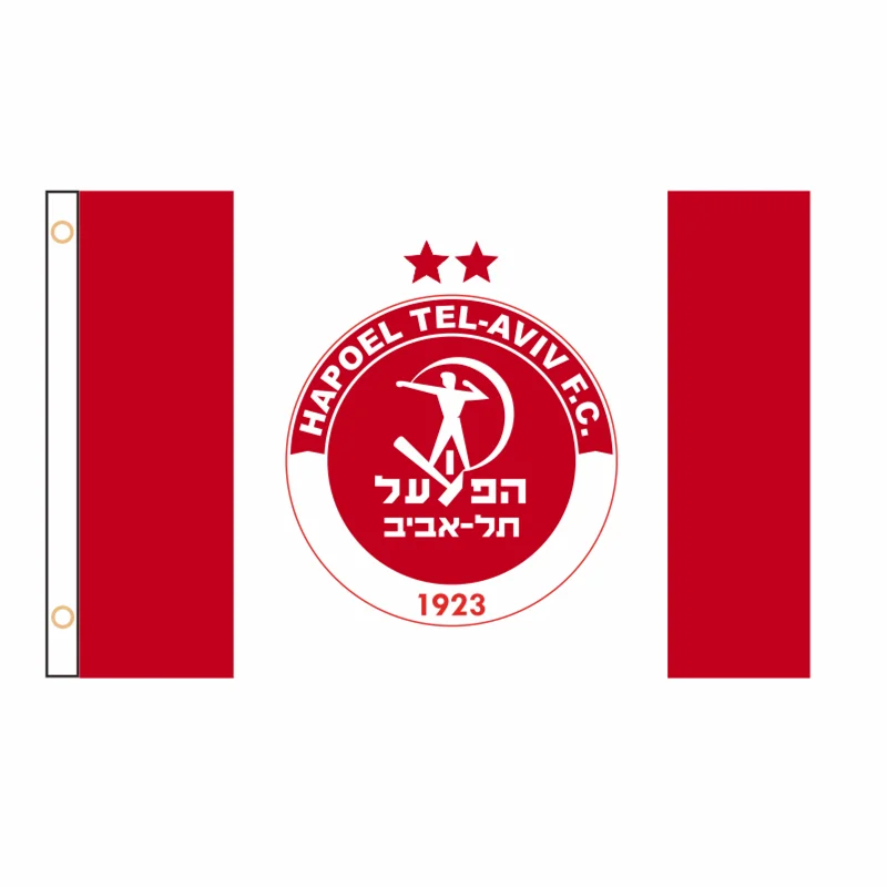 Custom Banner FC Hapoel Tel Aviv Flag Banner 2ft*3ft 3ft*5ft  Celebration a Sign Of High Quality And Outdoor Decoration QZ-008