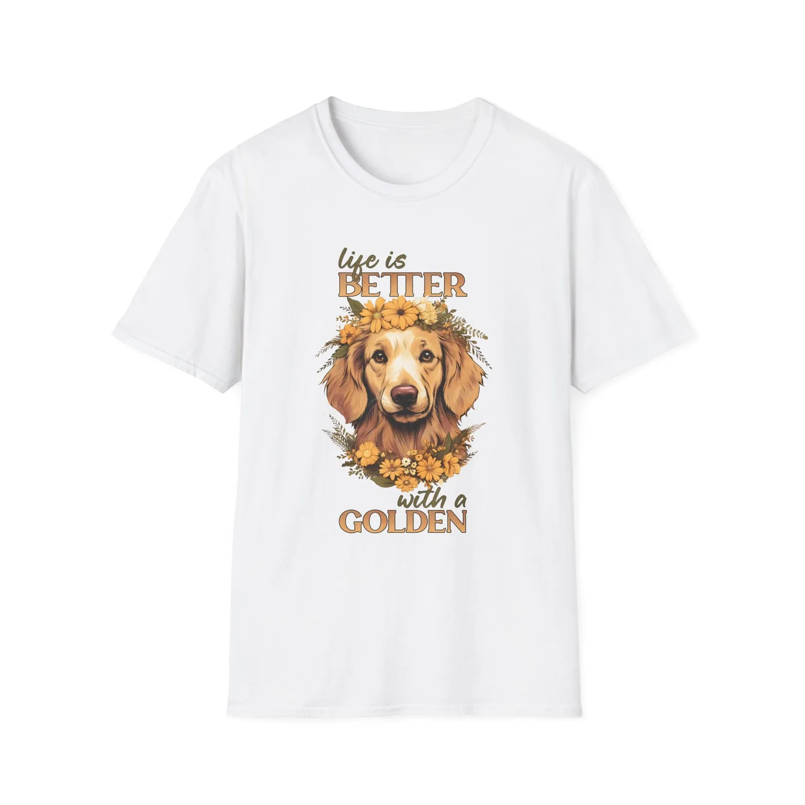 Life Is Better with a Golden Retriever T-Shirt Unisex Tee for Dog & Puppy Lovers