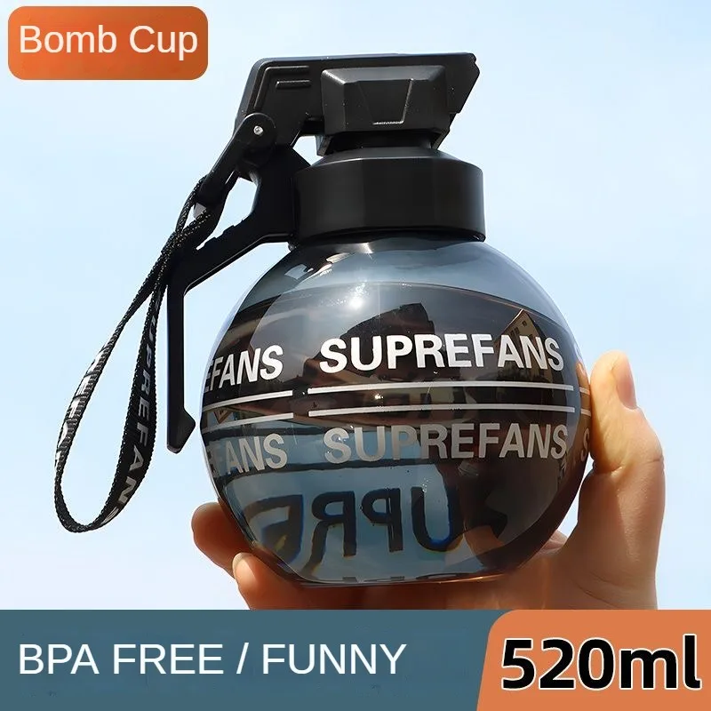 BEAK Creative Grenade Cup Sport Grenade Design Cup 500ml BPA Free Tritan Plastic Water Bottle Circular Water Bottle for Kid Gift