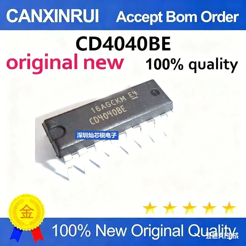(5-100pieces)Brand New CD4040 CD4040BE DIP-16 Binary Serial Counter Divider