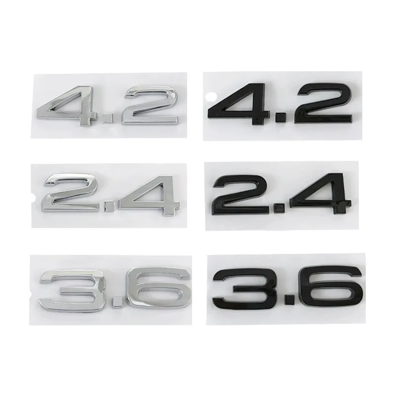 3D ABS Letters Car Styling Rear Trunk Badge 4.2 2.4 3.6 Emblem Logo For A3 A4 A5 A6 A7 A8 Q2 Q3 Q5 Q7 Q8 Car Accessories