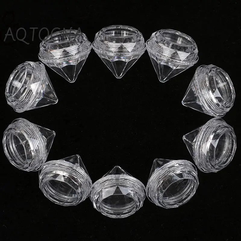 10ชิ้น5กรัม(5มิลลิลิตร, 0.17ออนซ์)ล้าง100ชิ้นเครื่องสําอางขวดเปล่าหม้ออายแชโดว์แต่งหน้าครีมทาหน้าลิปบาล์มภาชนะกล่อง(เพชร)