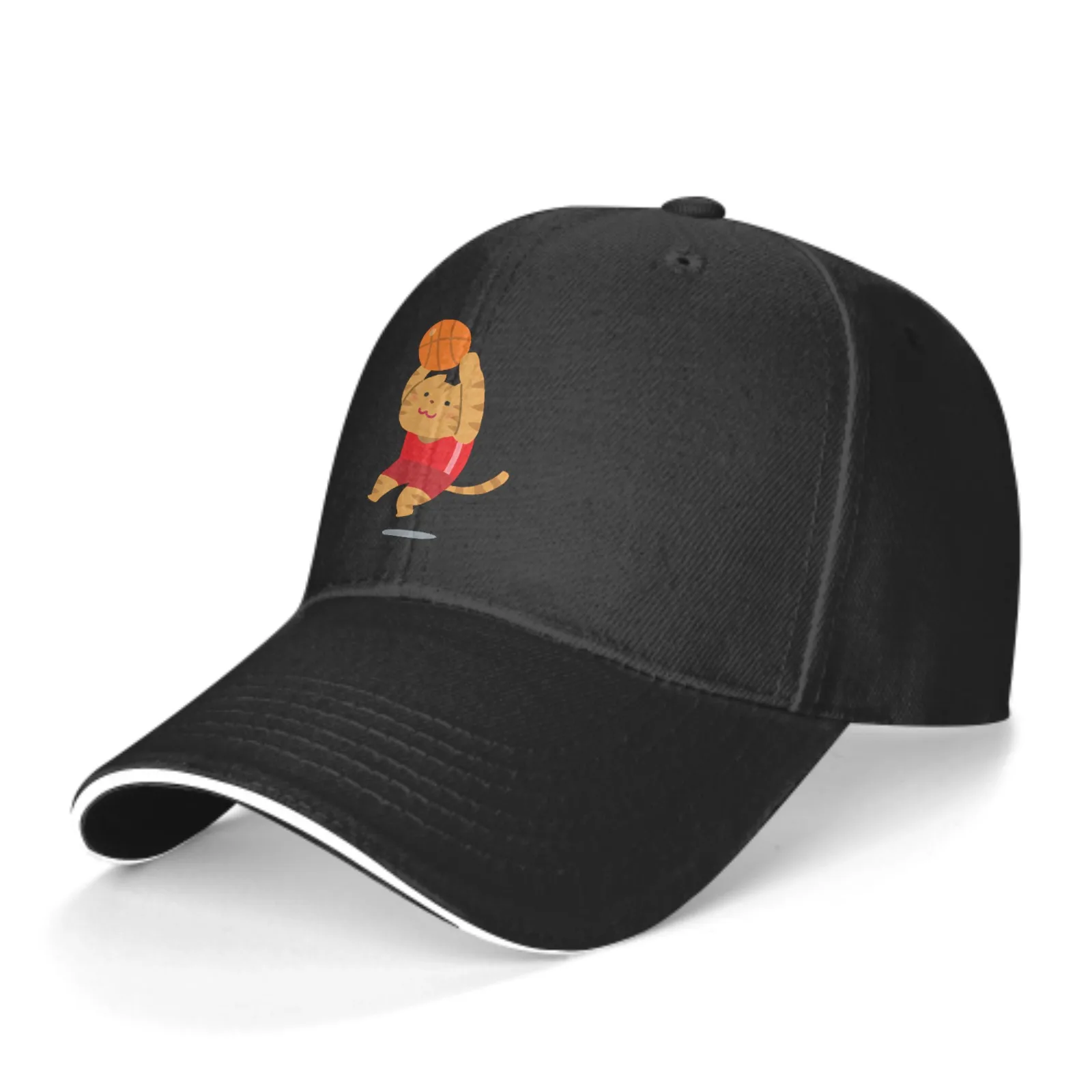 

Cute Cat Playing Basketball Baseball Cap Sandwich Duck Tongue Hat Spring Summer for Men Women Fashion Daily Sports Travel