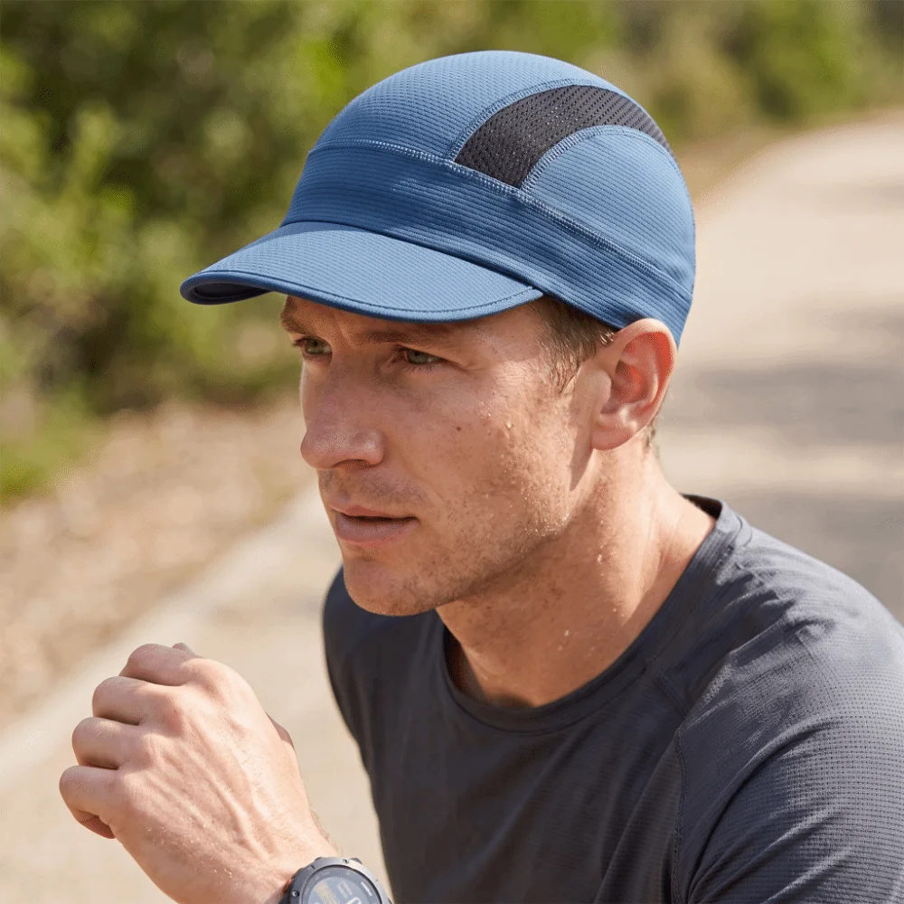 Breathable Mesh Cycling Caps Sweat Absorption Thin Design Running Hat Polyester Material Small Brim Sports Sunhat Summer Season
