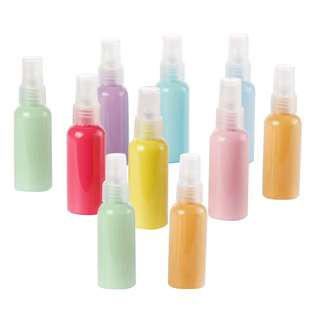 Flacon pulvérisateur de couleur Macaron de 50ml, 10 pièces, atomiseur de brume en plastique rechargeable pour voyage, maquillage, parfum, Portable, léger, assorti