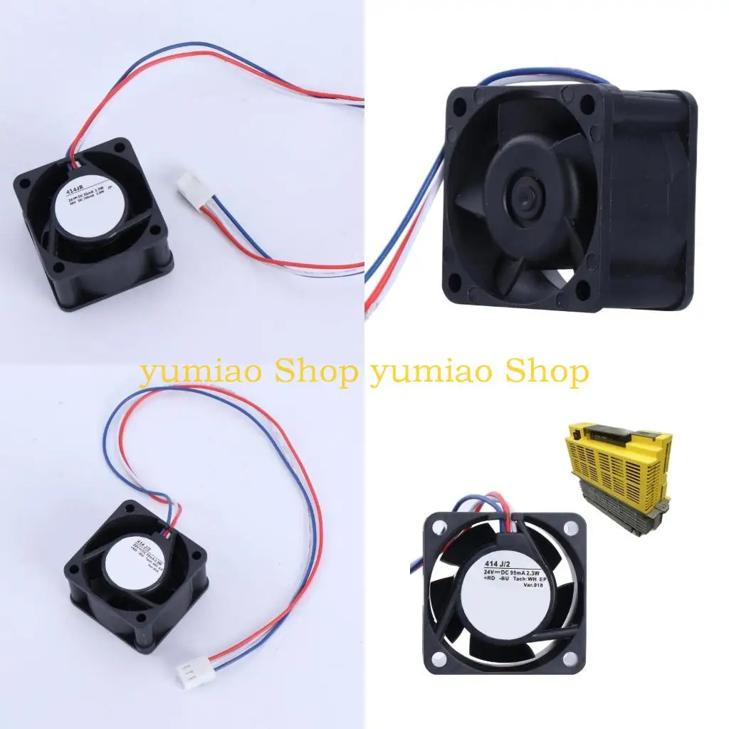 

587B New CPU Coolers 414J/2 with a Complete set of Brackete, 24V 95mA 2.3W 3Pin 4x4x2.5 for Inverters Fan