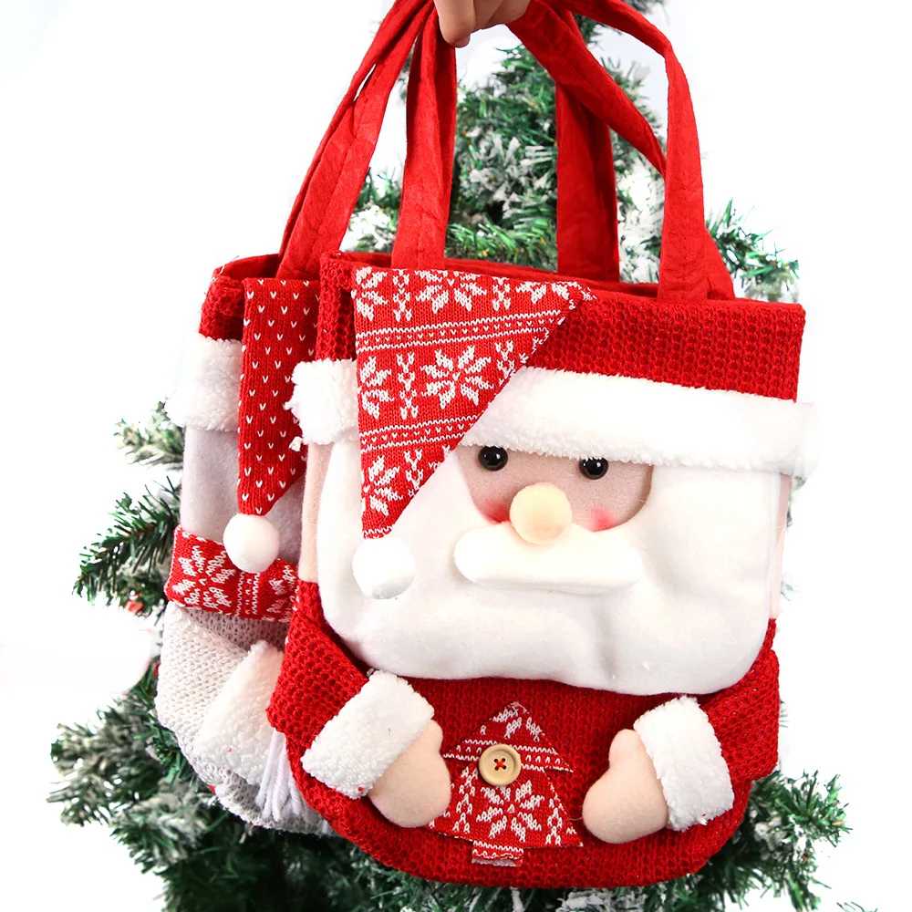 

Christmas Tote Bag, Christmas Cloth Tote Candy Gift Bag for kids,Christmas Reusable Shopping Bags Santa Sacks