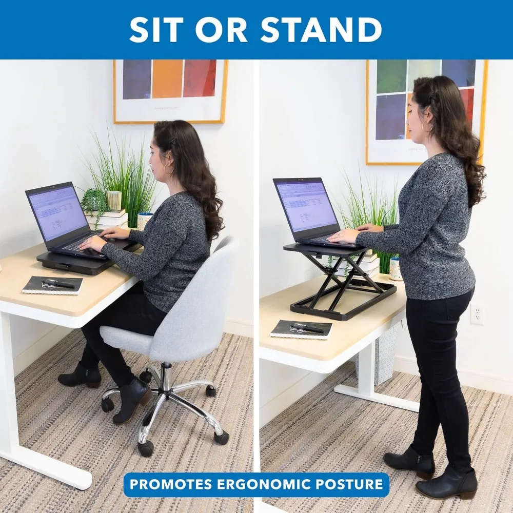 Mount-It! Standing Keyboard Tray, Adjustable Height Keyboard Riser for Desktop, Ergonomic Sit Stand Key board and Mouse Platform