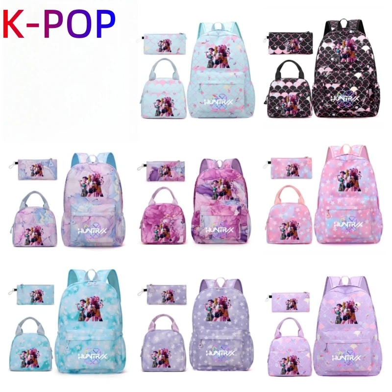 

KPop Demon Hunters аниме рюкзак модный студенческий рюкзак двумерный кошелек милая сумка детские игрушки подарок на день рождения