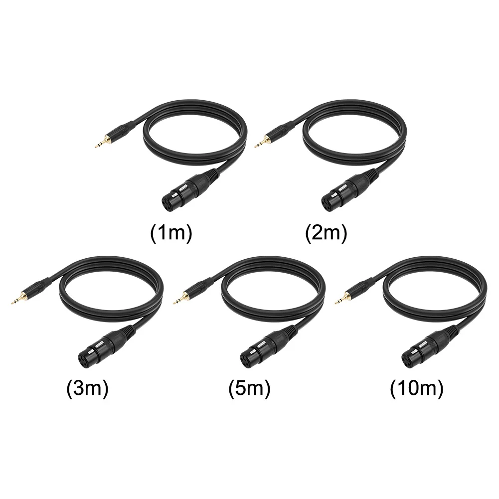 1/8 بوصة إلى XLR كابل 3.5 مللي متر إلى 3Pin XLR كابل الميكروفون XLR أنثى إلى 1/8 بوصة Mic الحبل لكاميرا الفيديو DSLR DV