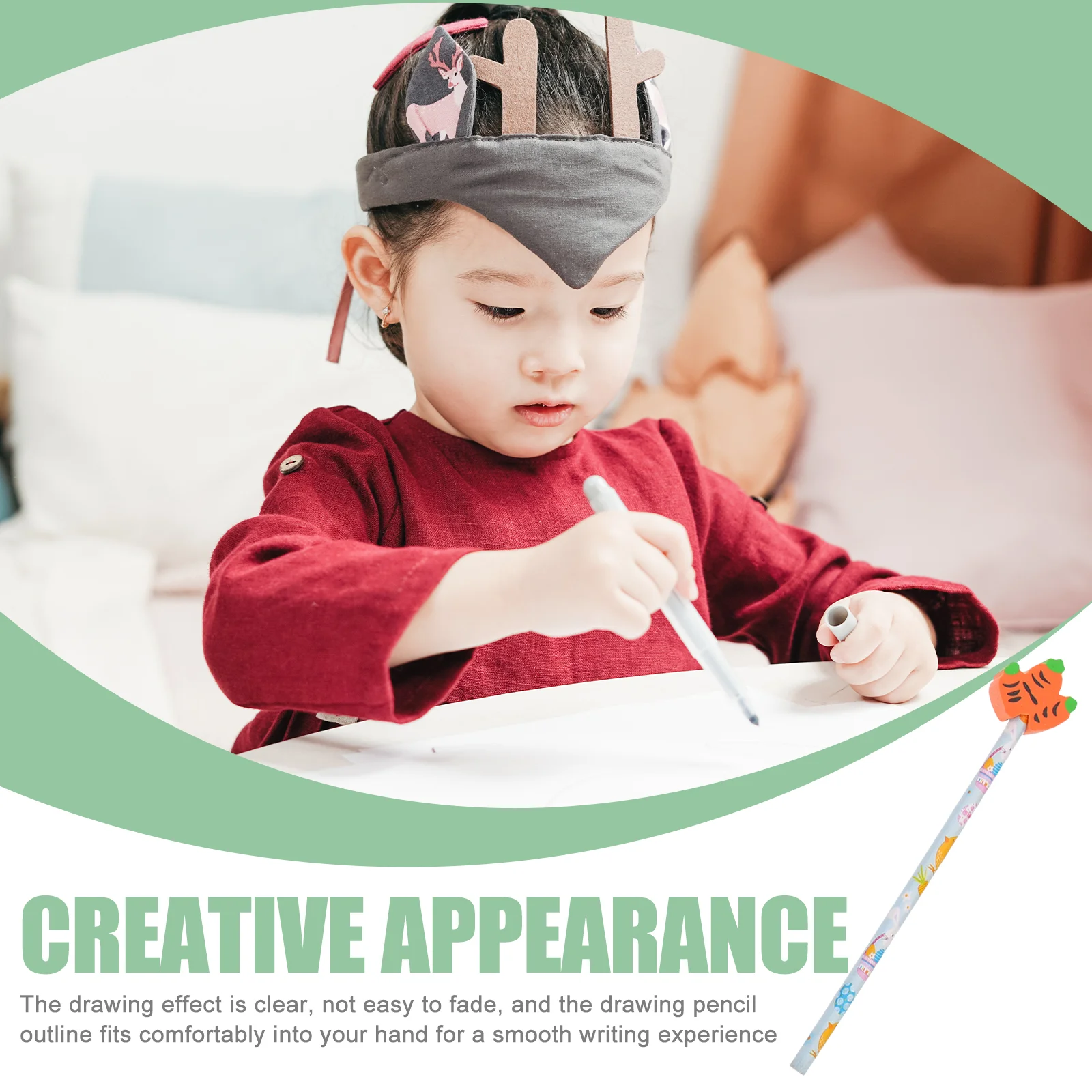 Matite pasquali da 12 pezzi con gomme comode per bambini, studenti portatili sfusi