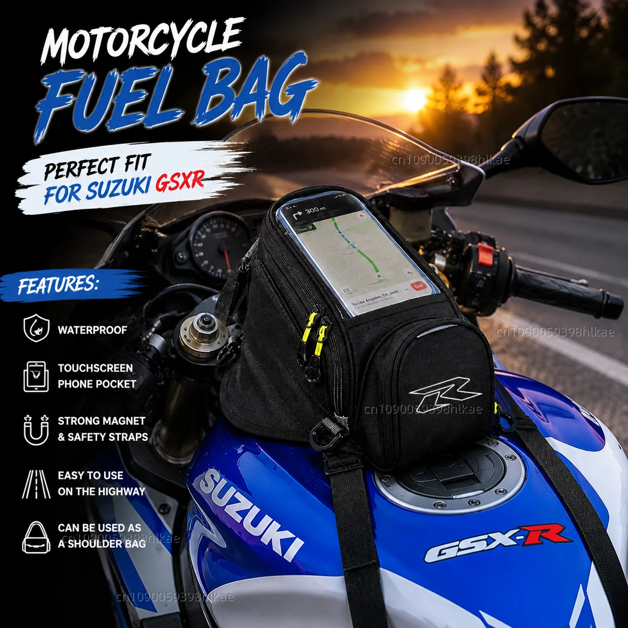 NEW Universal Magnetic Fuel Tank Bag Motorcycle Phone Navigation Pack For Suzuki GSXR 600 750 1000 GSX-R 600 750 1000 125 150