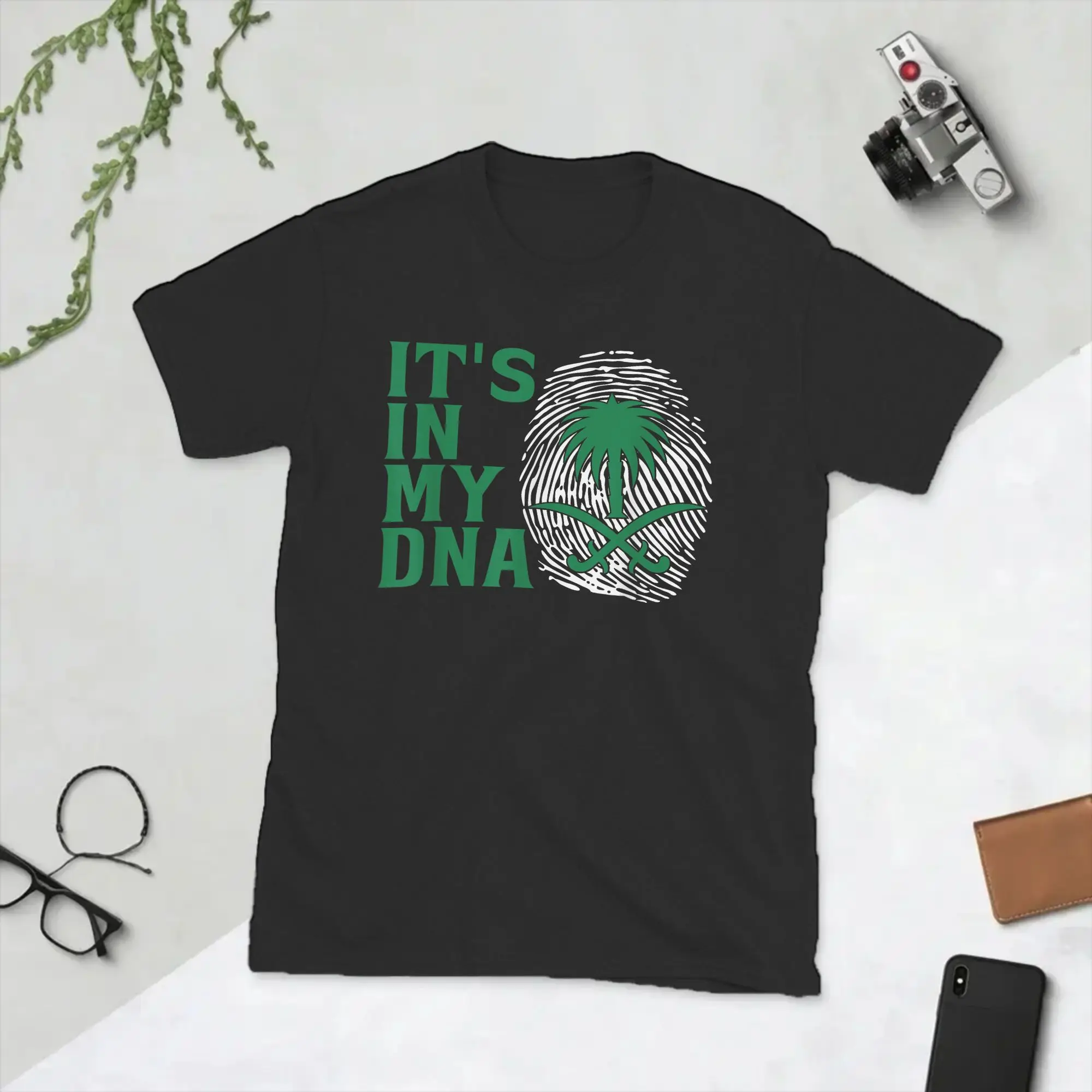 Men T-Shirt Saudi Arabia National Day It's in Our DNA Funny Cotton Tees Short Sleeve  T Shirts Round Collar Clothing Printed