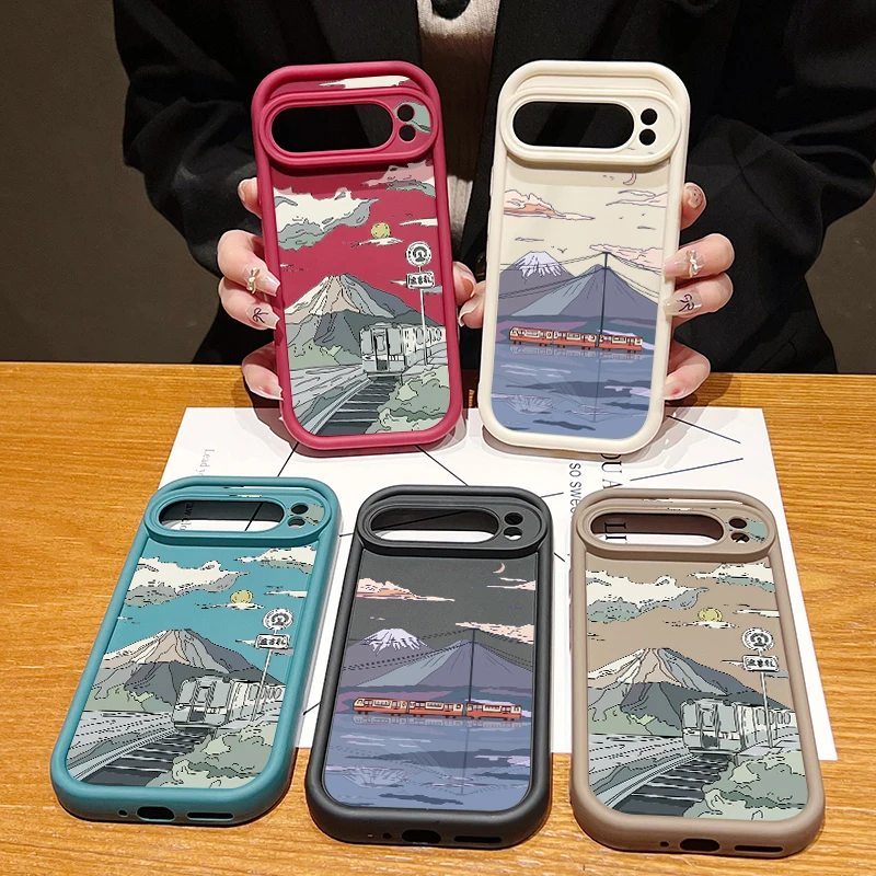 Landscape Pattern Solid Color TPU Case For Google Pixel 10 8 7 Pro 8A Pixel 9 Pro XL Shockproof Soft Silicone Protector Cover