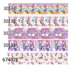 5Yards Disney Daisy Duck Cartoon Grosgrain Ribbon DIY Hairbow /Head band /Single side/Party Supplies