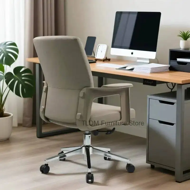 Leather Computer Ergonomic Office Chair Mobile Home Dinning Office Chair Luxury Desk Study Sillas De Oficina Office Furniture