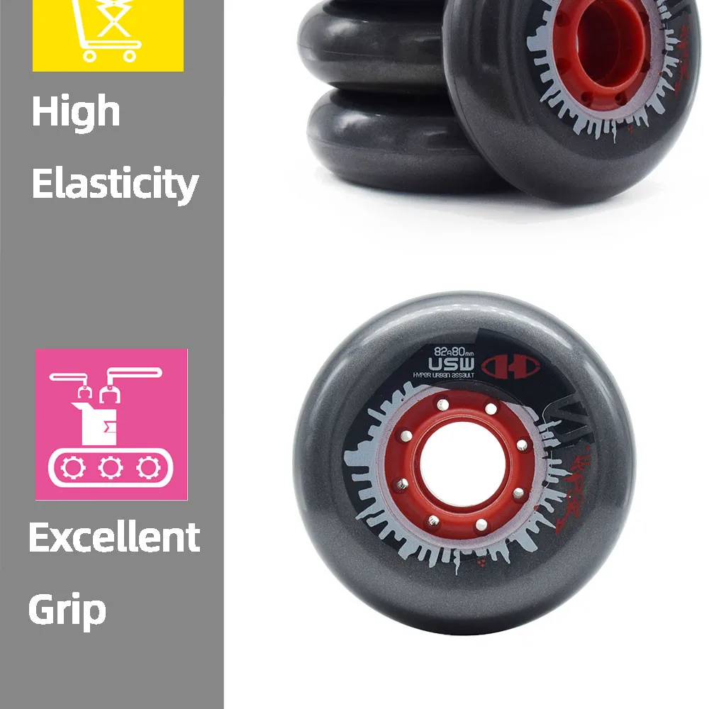 82A الأصلي فرط USW Slalom FSK عجلة التزلج على الجليد مع 80 مللي متر قطر 24 مللي متر سمك إطارات التزلج المضمنة 8 قطعة/الوحدة