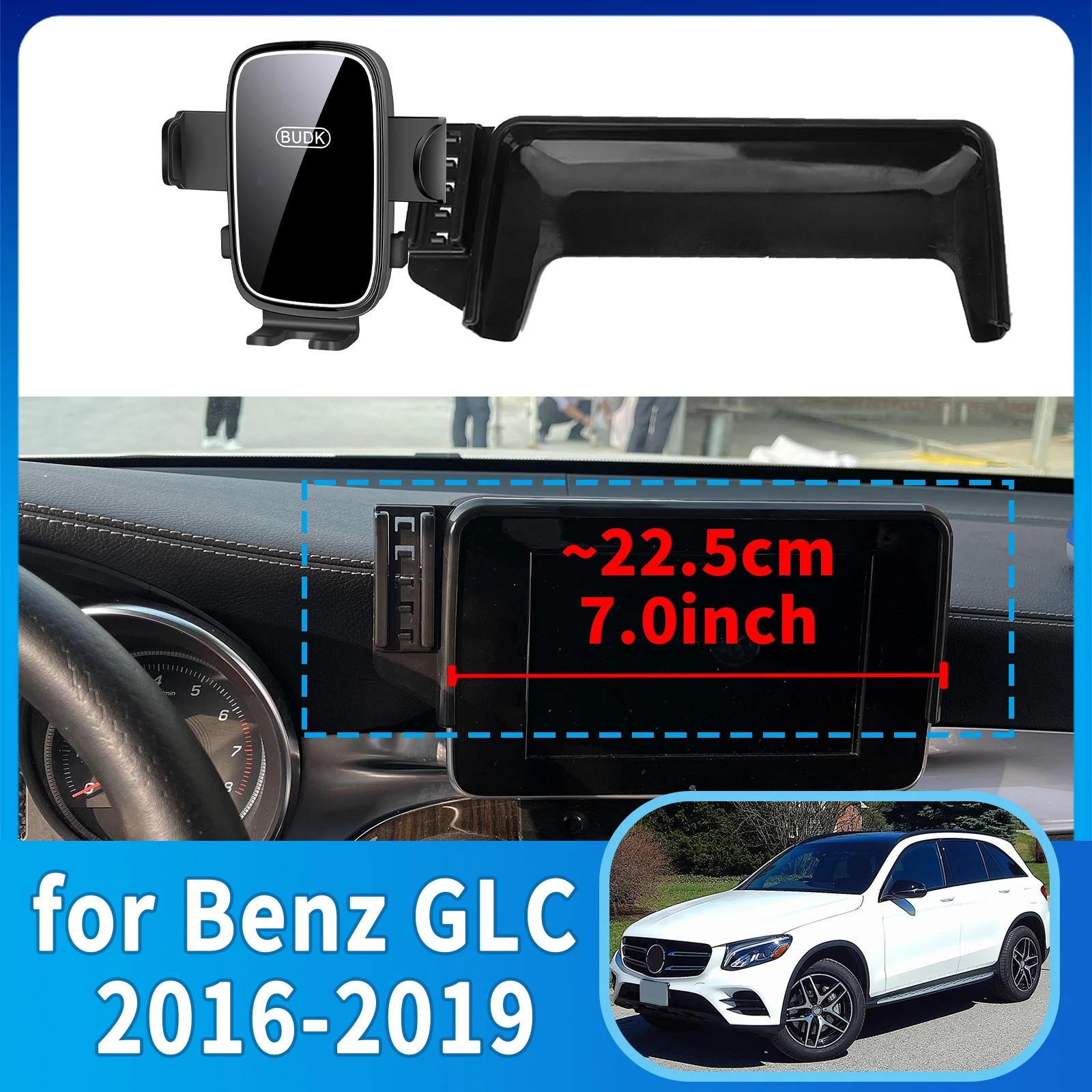 

fit for Mercedes-Benz GLC 2016-2019 (7.0in) X253 C253 Custom Fit Phone Holder Mount Dashboard Screen Base No Drill accessoires
