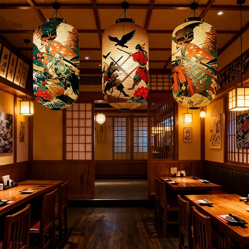 

Japanese Style Dharma Cloth Lantern Restaurant Bistro Izakaya Pub Bar Advertising Sign Festival New Year Party Decor Lantern