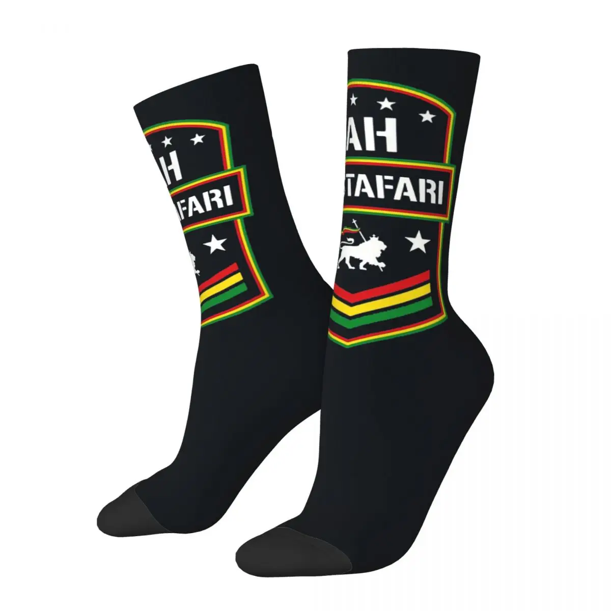 

Jah Rastafari Of Judah Classic Star Rasta Flag Lion Kawaii Socks Hiking Cartoon Pattern Socks