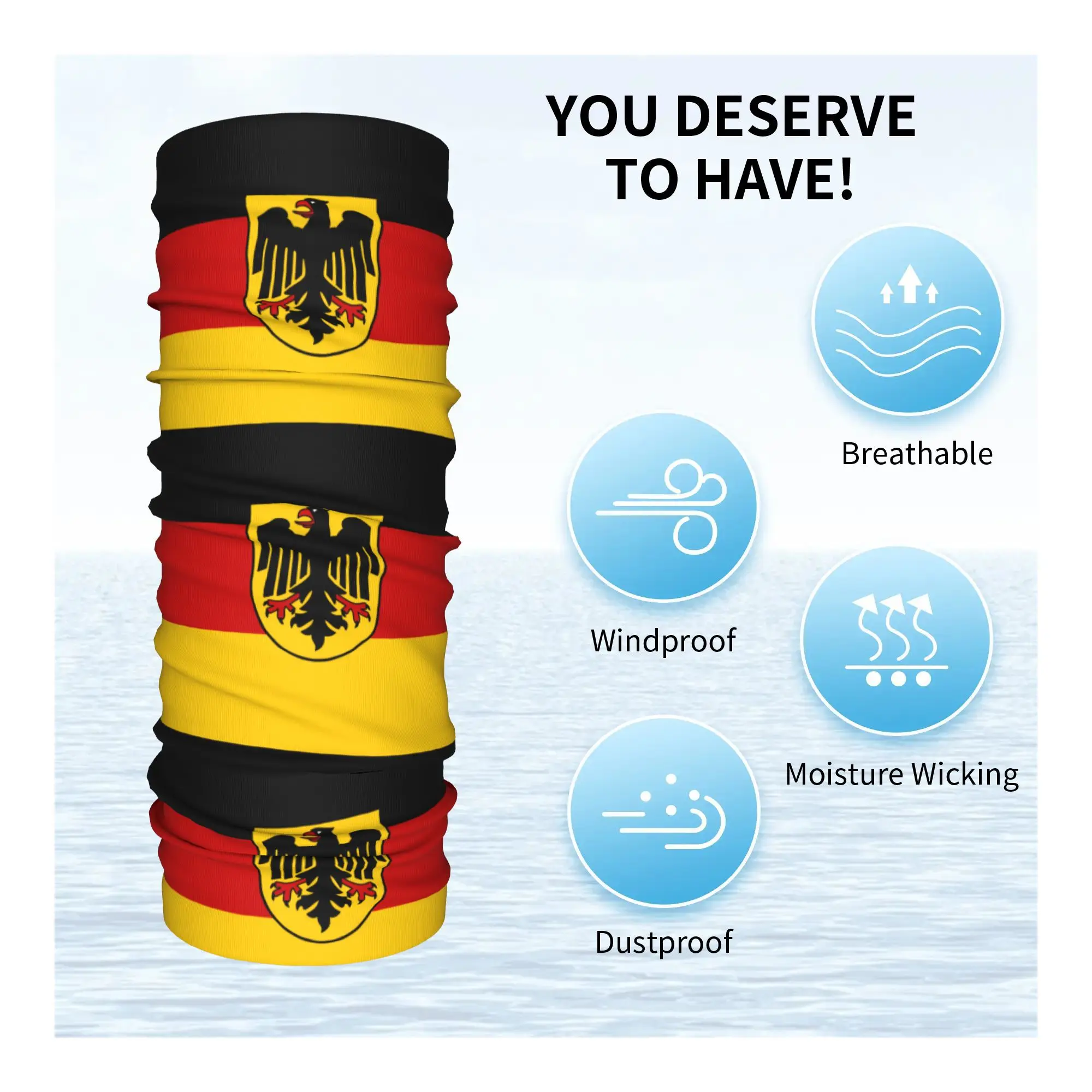 Bandana personalizada con bandera de Alemania, polaina para el cuello, protección UV, bufanda para la cara, cubierta para mujeres y hombres, gorros patrióticos alemanes, pasamontañas de tubo