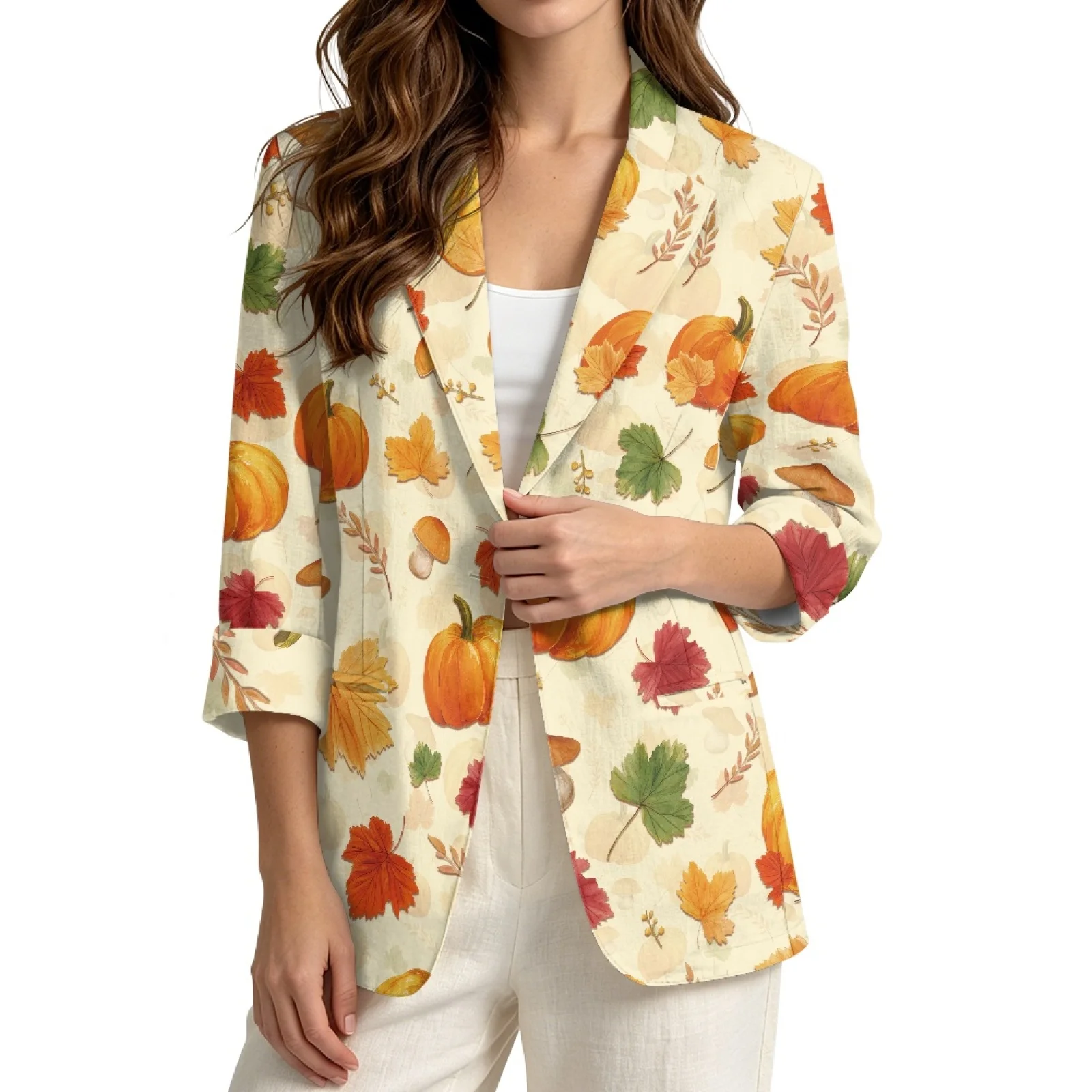 PENSTROLL Pumpkin Linen Style Beach Cover Ups for Daily Lightweight Thin Coat Cardigan Jacket