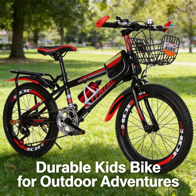 Black And Red Children's Bicycle Basket Rear Seat Gift Bag Variable Speed Mountain Bike with Disc Brake 20-inch Big