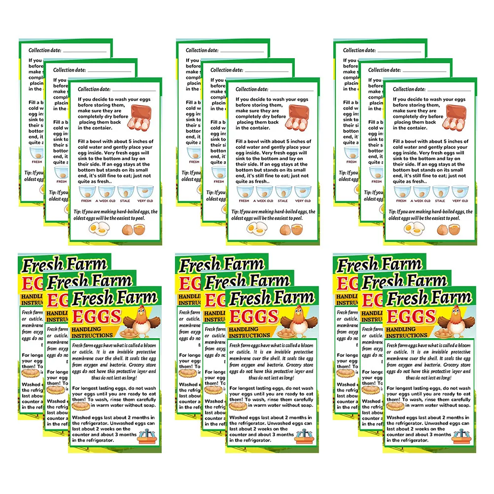 250Pcs Egg Care Instruction Cards Farm Fresh Egg Handling Cards for Optimal Freshness Safe Refrigerator Storage and Consumption