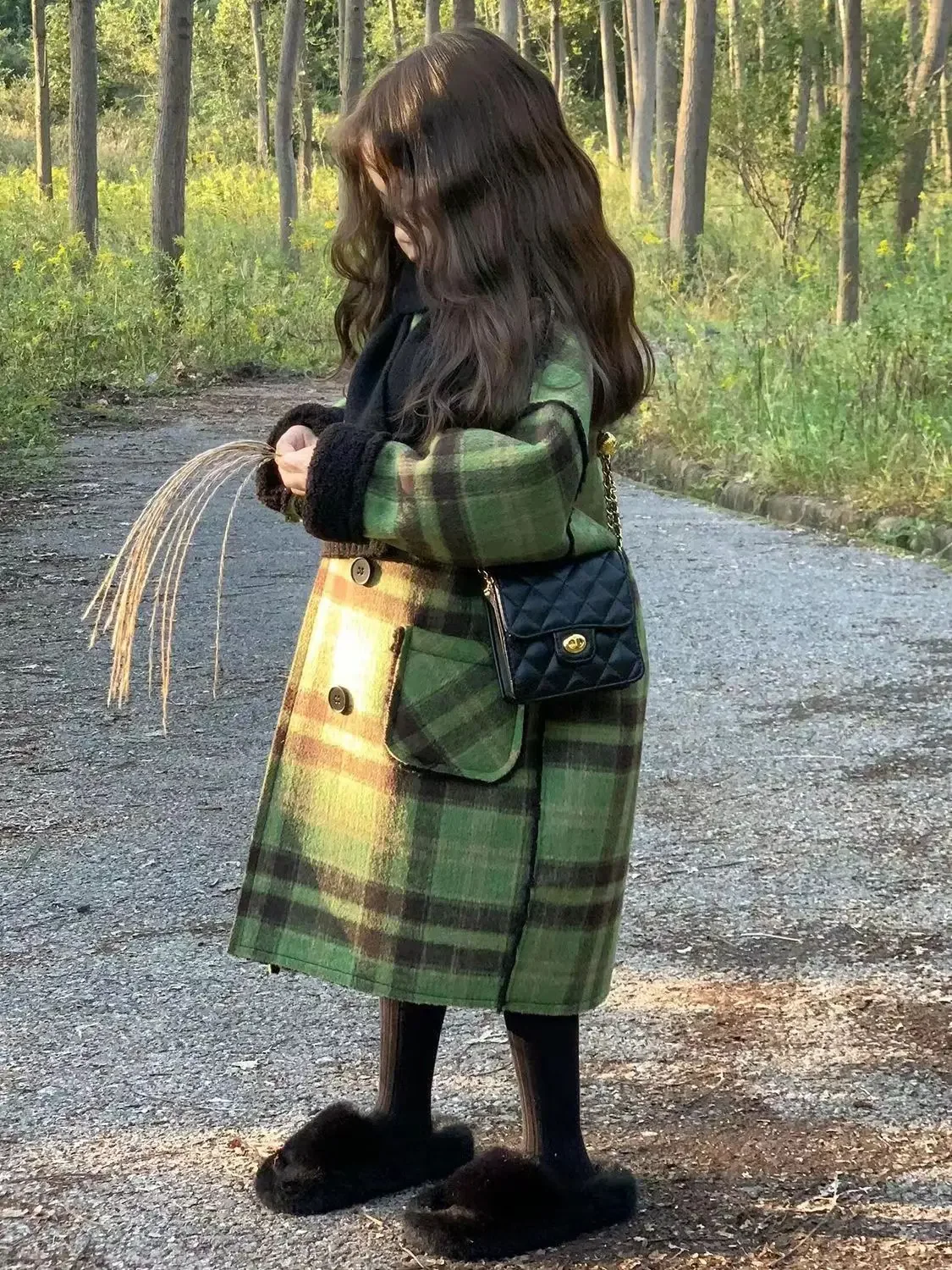 أطفال طفل الفتيات الأميرة الخريف الشتاء الأطفال ألف خط منقوشة فستان الركبة عالية أناقة مربع دافئ معطف طويل سترة الملابس الرجعية