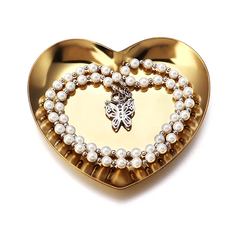 1 Piece Stainless Steel Jewelry Tray Heart Shape Metal Jewelry Making Tools Beads Charms Cosmetic Storage Trays