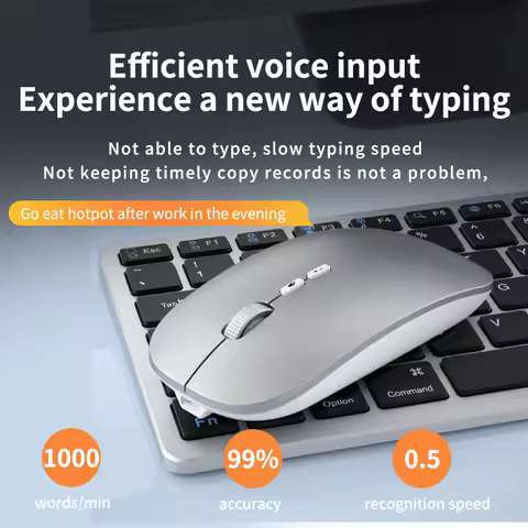 AI Wireless Mouse Voice Translation 2.4G Bluetooth Type-C Rechargeable PC Laptop Cordless Mice For Computer Office New