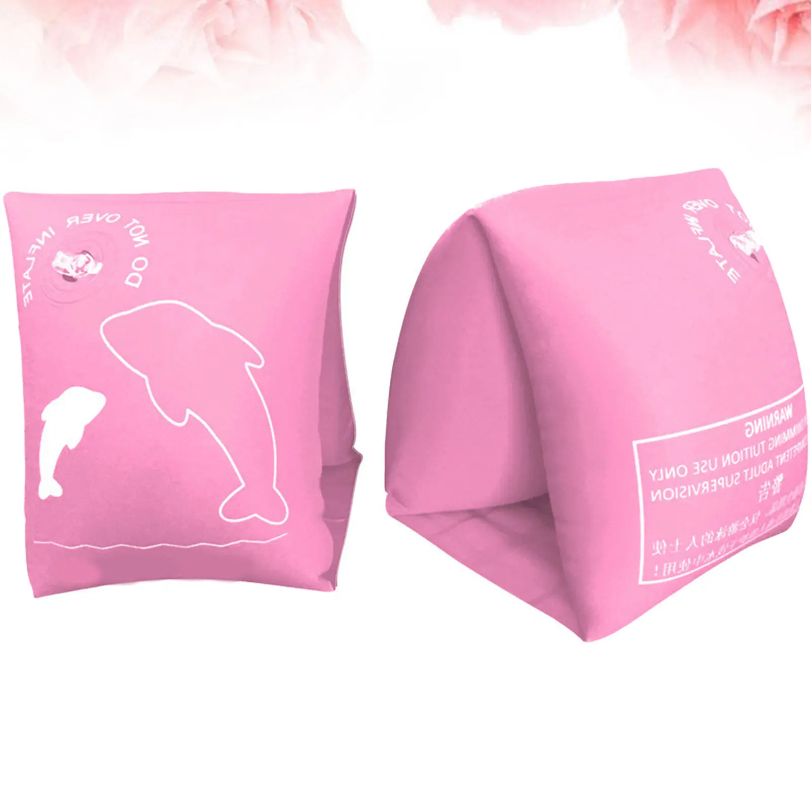 

2Pcs Swimming Safety Sleeves for Children Beginner Swim Aid with High Quality PVC Material Easy Inflate Arm Bands L Pink