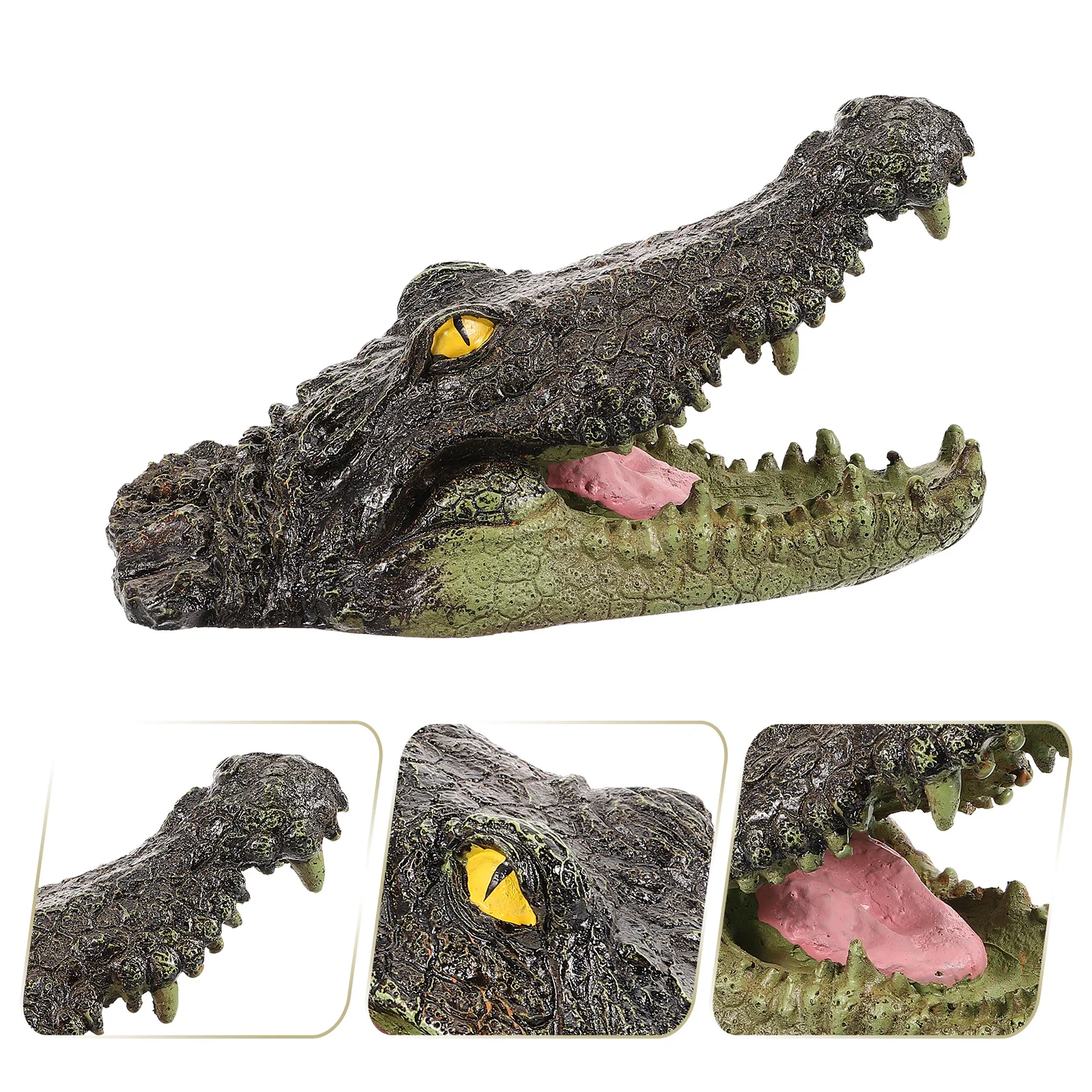 

Crocodile Head Resin Desktop Garden Ornament For Home Office Party Aquarium Courtyard Accessories Decorative Animal Statues