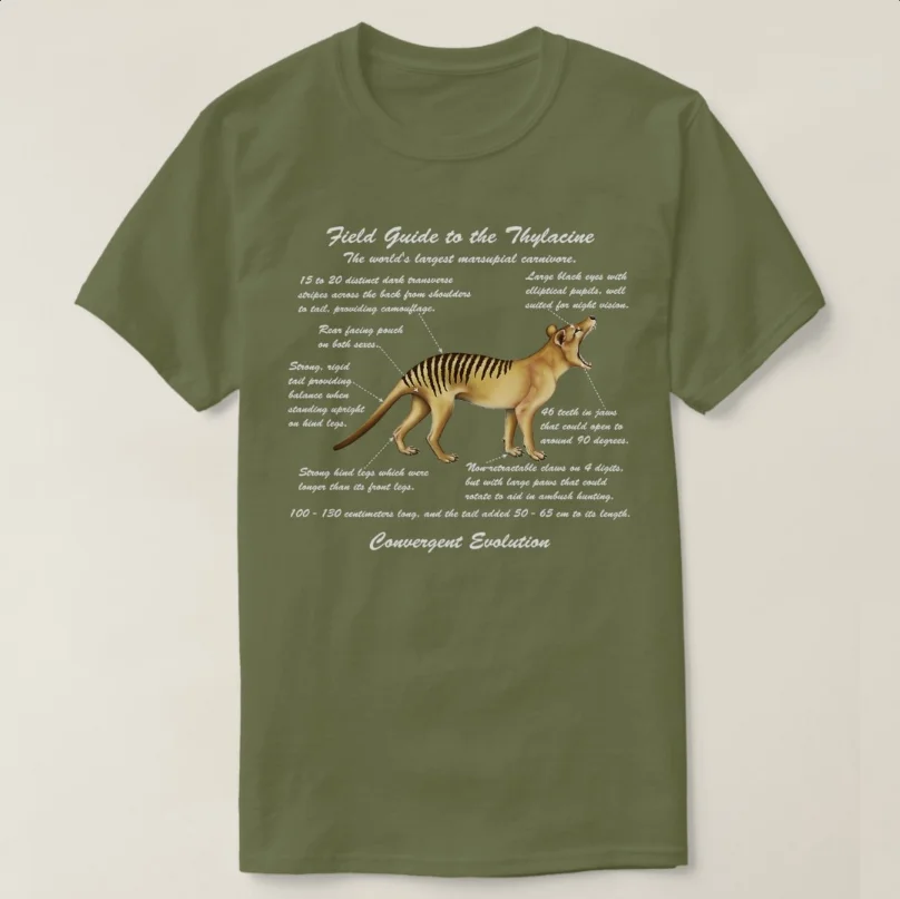 A Field Guide To Thylacines White Cursive Writing T-Shirt 100% Cotton O-Neck Summer Short Sleeve Casual Mens T-shirt Size S-3XL