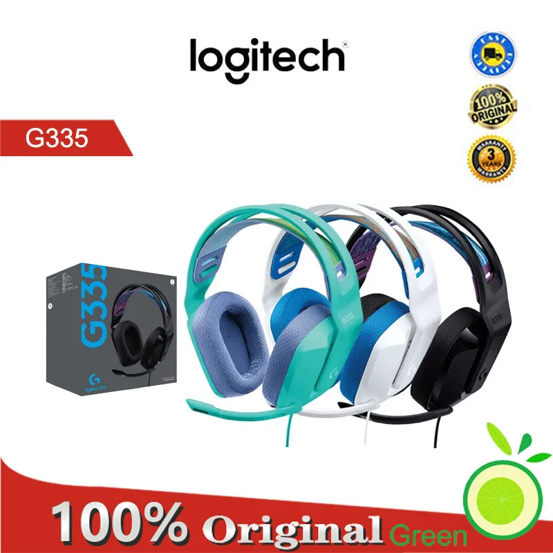 

Logitech G335 wired headset, foldable noise reduction helmet, 7.1 surround channel, for video games