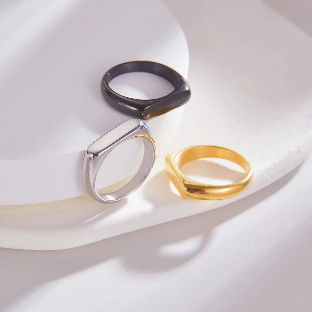 Fashionable Hot Selling Retro Simple Titanium Steel Casting Strip Ring For Women Men Jewelry Valentine Gifts Size 6-12
