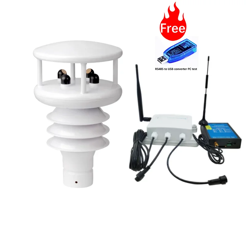 

CE Date Logger LORA LORAWAN RS485 RS232 MODBUS SDI12 NEMA Outdoor 7 in 1 Agriculture Professional Weather Station