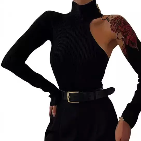 High-End Feels Bla Long Sve Maglia a costine Aderente Tutina in seta di latte Tuta da donna Pantaloni a vita bassa modello sottile