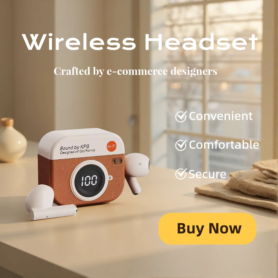 

Беспроводные наушники-вкладыши Bluetooth в стиле камеры для спорта и бега с микрофоном и управлением без помощи рук